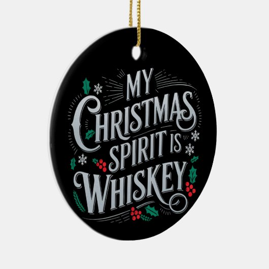 Kerst Drink Whiskey Lovers Drinker Gezegde Keramisch Ornament (Rechts)