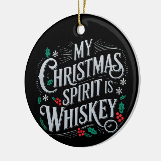 Kerst Drink Whiskey Lovers Drinker Gezegde Keramisch Ornament (Links)