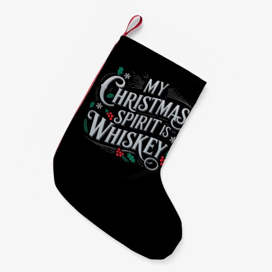 Kerst Drink Whiskey Lovers Drinker Gezegde Kleine Kerstsok (Voorkant (Hangend))