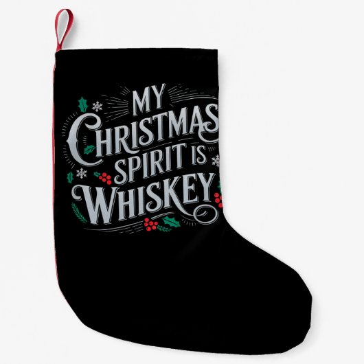 Kerst Drink Whiskey Lovers Drinker Gezegde Kleine Kerstsok (Voorkant)