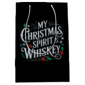Kerst Drink Whiskey Lovers Drinker Gezegde Medium Cadeauzakje (Voorkant)