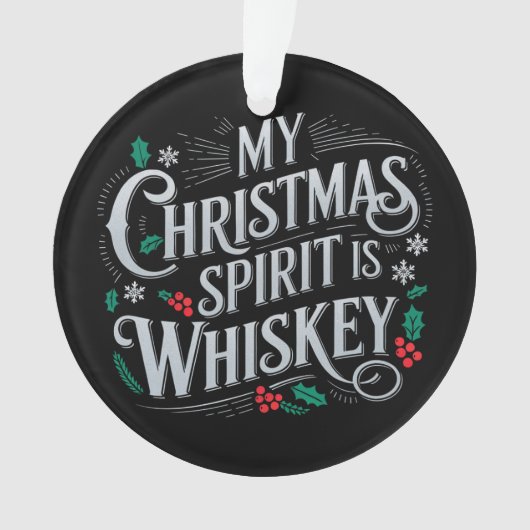 Kerst Drink Whiskey Lovers Drinker Gezegde Ornament (voorkant)