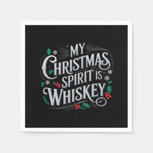 Kerst Drink Whiskey Lovers Drinker Gezegde Servet (Voorkant)