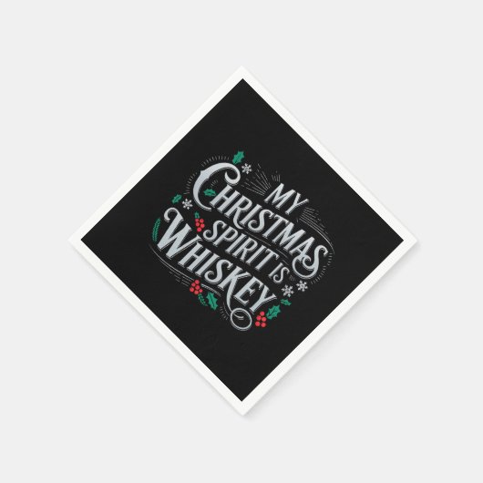 Kerst Drink Whiskey Lovers Drinker Gezegde Servet (Hoek)