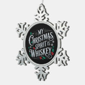 Kerst Drink Whiskey Lovers Drinker Gezegde Tin Sneeuwvlok Ornament (Rechts)