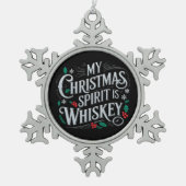 Kerst Drink Whiskey Lovers Drinker Gezegde Tin Sneeuwvlok Ornament (Voorkant)