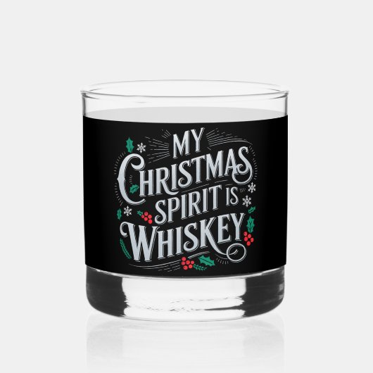 Kerst Drink Whiskey Lovers Drinker Gezegde Whisky Glas (Achterkant)