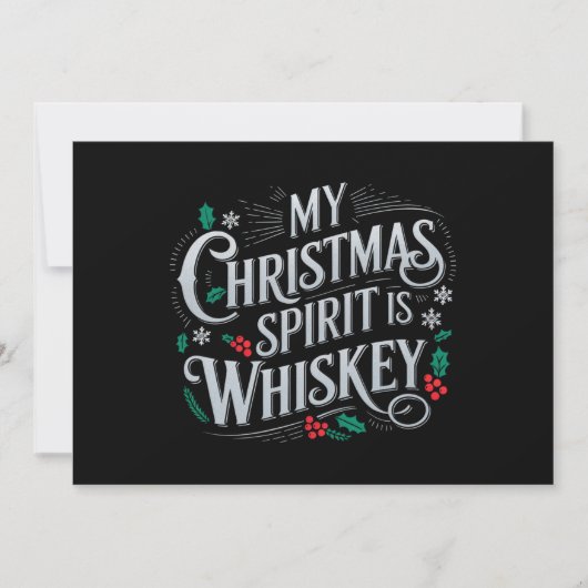 Kerst Drinken Whiskey Liefhebbers Drinker Zeggen  Feestdagenkaart (Voorkant)