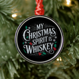 Kerst Drinken Whisky Liefhebbers Drinker Zeggen  Metalen Ornament