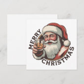 Kerst Drinkende Bourbon Feest Whisky Liefhebber Feestdagenkaart (Voorkant / Achterkant)
