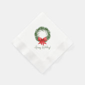 Kerst Drinkservetten | Prettig Kerstfeest Krans Servet (Hoek)