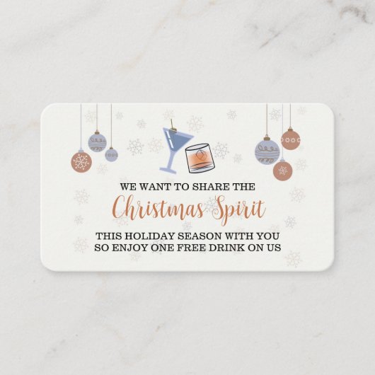 Kerst Drinkticket "Kerstgeest" Informatiekaartje (Voorkant)