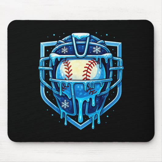 Kerst Drip Honkbal Catcher Masker Ijsje Drip Muismat (Voorkant)
