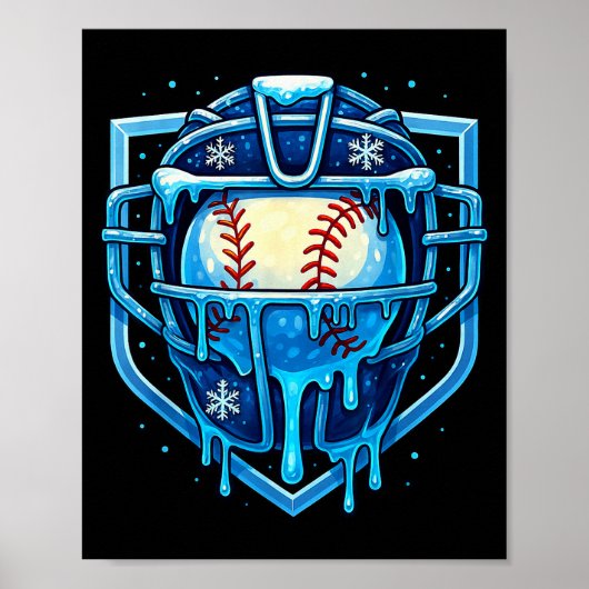 Kerst Drip Honkbal Catcher Masker Ijsje Drip Poster (Voorkant)