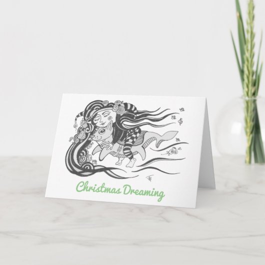 Kerst Dromen Circus Meisje Feestdagen Kaart (Voorkant)