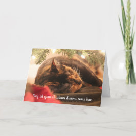 Kerst Dromen Slapende Schotse Kat, Gepersonaliseer Feestdagen Kaart