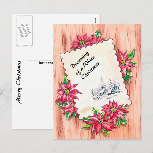 Kerst, dromen van een witte feestdagenkaart (Voorkant / Achterkant)