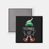 Kerst Drumsticks Muziek Bijpassende Drummer Elf Py Magneet (Voorkant / Achterkant)