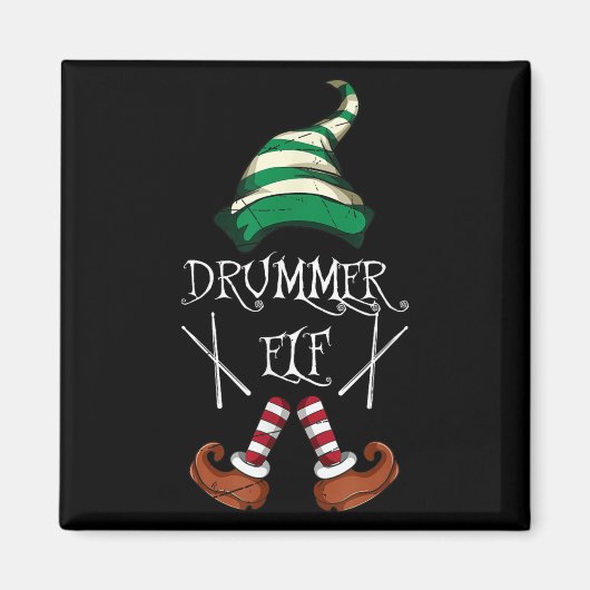 Kerst Drumsticks Muziek Bijpassende Drummer Elf Py Magneet (Voorkant)