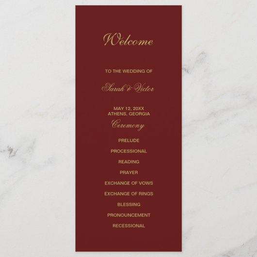 Kerst dubbele kant programma kaart (Voorkant)