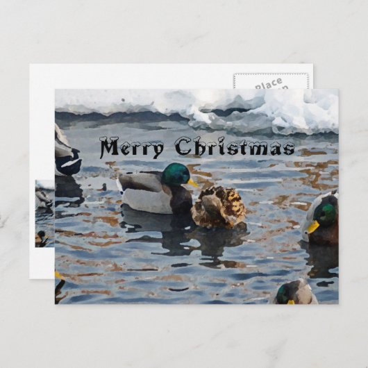 "Kerst Ducks" Feestdagenkaart (Voorkant / Achterkant)