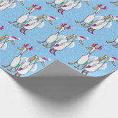 Kerst Ducks in feestkostuums met cadeaus Cadeaupapier (Hoek)