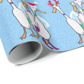 Kerst Ducks in feestkostuums met cadeaus Cadeaupapier (Rol Hoek)