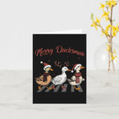 Kerst Ducks Merry Ducksmas Funny Animals Holde Kaart (Gele Bloem)