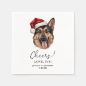Kerst Duitse Herder Hond Gepersonaliseerde Proost Servet (Voorkant)