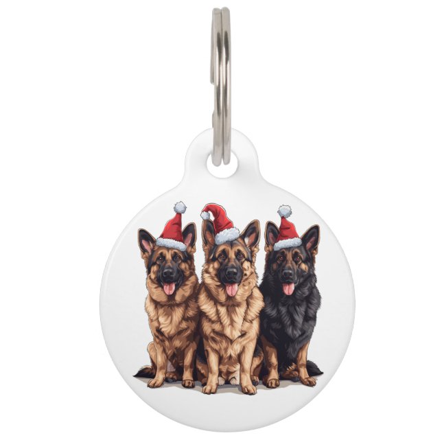 Kerst Duitse Herder Kersthonden Huisdierpenning (Voorkant)