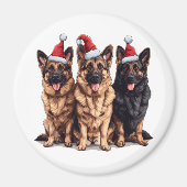 Kerst Duitse Herder Kersthonden Magneet (Voorkant)