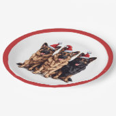 Kerst Duitse Herder Kersthonden Papieren Bordje (Gekanteld)