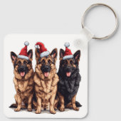 Kerst Duitse Herder Kersthonden Sleutelhanger (Achterkant)