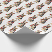 Kerst Duitse herder op wit Cadeaupapier (Hoek)