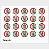 Kerst Duitse Herder Ronde Stickers (Vel)