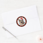 Kerst Duitse Herder Ronde Stickers (Envelop)