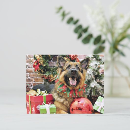 Kerst - Duitse Herder - Thor Feestdagenkaart (Staand voorkant)
