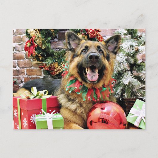 Kerst - Duitse Herder - Thor Feestdagenkaart (Voorkant)