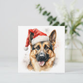 kerst Duitse herder vakantie wenskaart Feestdagenkaart (Staand voorkant)