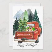 Kerst Duitse Herdershond & Oude Truck Kunst Feestdagenkaart (Voorkant)