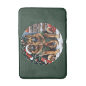 Kerst Duitse herdershonden Badmat (Voorkant Verticaal)