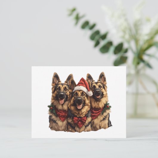 Kerst Duitse herdershonden Briefkaart (Staand voorkant)
