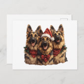 Kerst Duitse herdershonden Briefkaart (Voorkant / Achterkant)