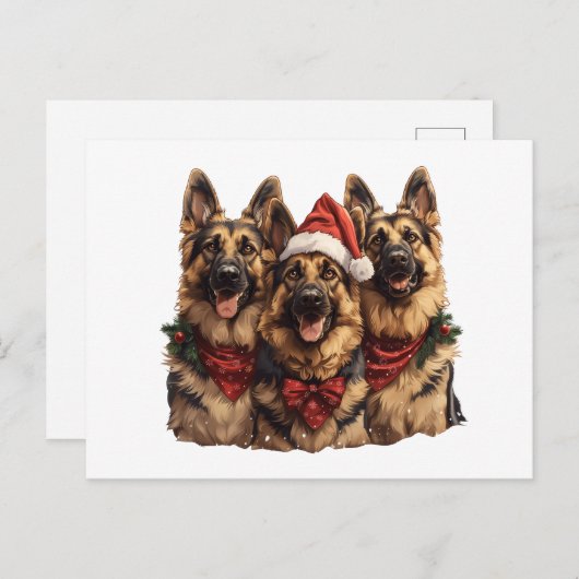 Kerst Duitse herdershonden Briefkaart (Voorkant / Achterkant)