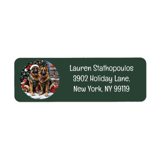 Kerst Duitse herdershonden Etiket (Voorkant)