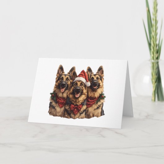 Kerst Duitse herdershonden Feestdagen Kaart (Voorkant)