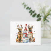 Kerst Duitse herdershonden Feestdagenkaart (Staand voorkant)