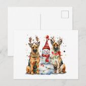 Kerst Duitse herdershonden Feestdagenkaart (Voorkant / Achterkant)