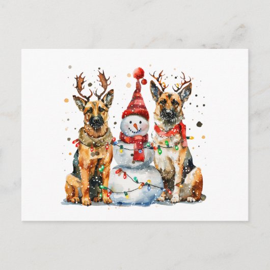 Kerst Duitse herdershonden Feestdagenkaart (Voorkant)