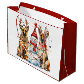 Kerst Duitse herdershonden Groot Cadeauzakje (Achterkant Gekanteld)